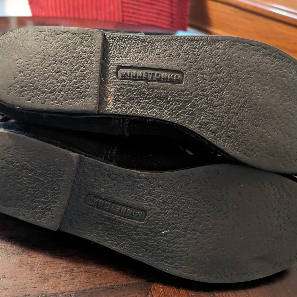 Fringe black suede tall boots 9 - Picture 6 of 8